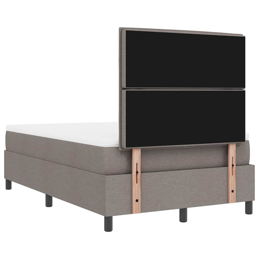 vidaXL Κρεβάτι με ελατήρια με στρώμα Taupe 120 x 200 cm ύφασμα