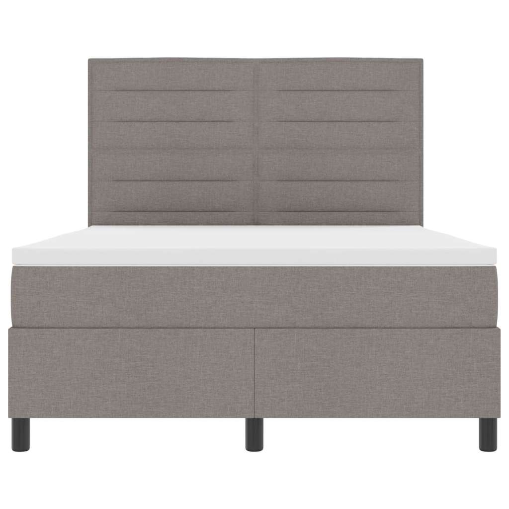 vidaXL Κρεβάτι με ελατήρια με στρώμα Taupe 140 x 190 cm ύφασμα