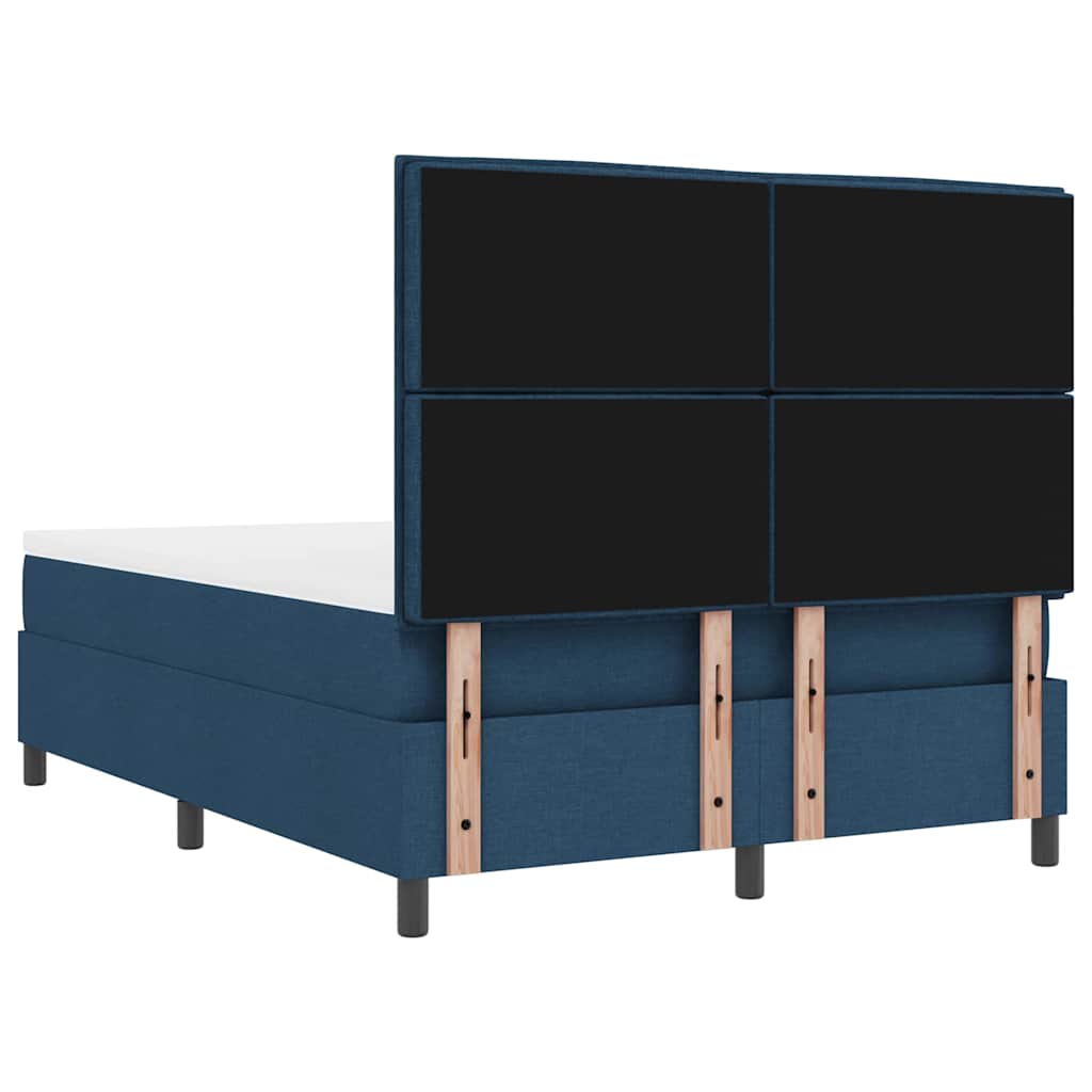 vidaXL Κρεβάτι με ελατήρια με στρώμα Μπλε 140 x 200 cm ύφασμα