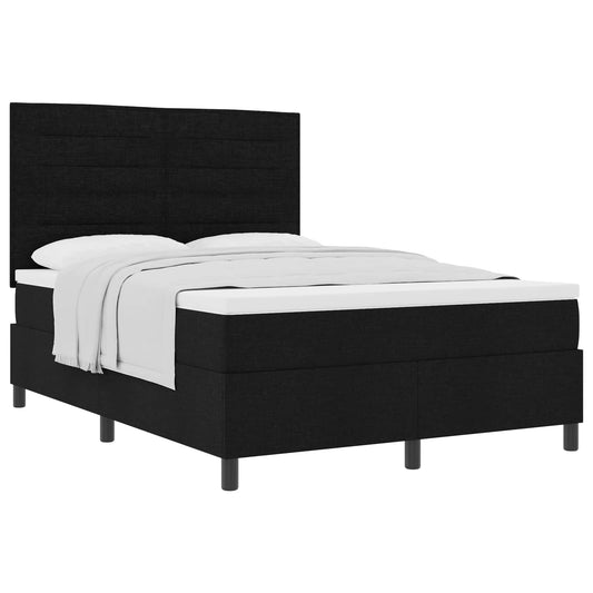 vidaXL Κρεβάτι με ελατήρια με στρώμα Μαύρο 160 x 200 cm ύφασμα