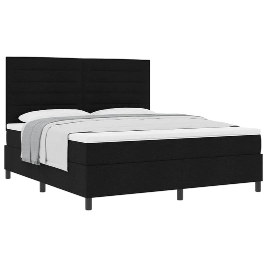 vidaXL Κρεβάτι με ελατήρια με στρώμα Μαύρο 180 x 200 cm ύφασμα