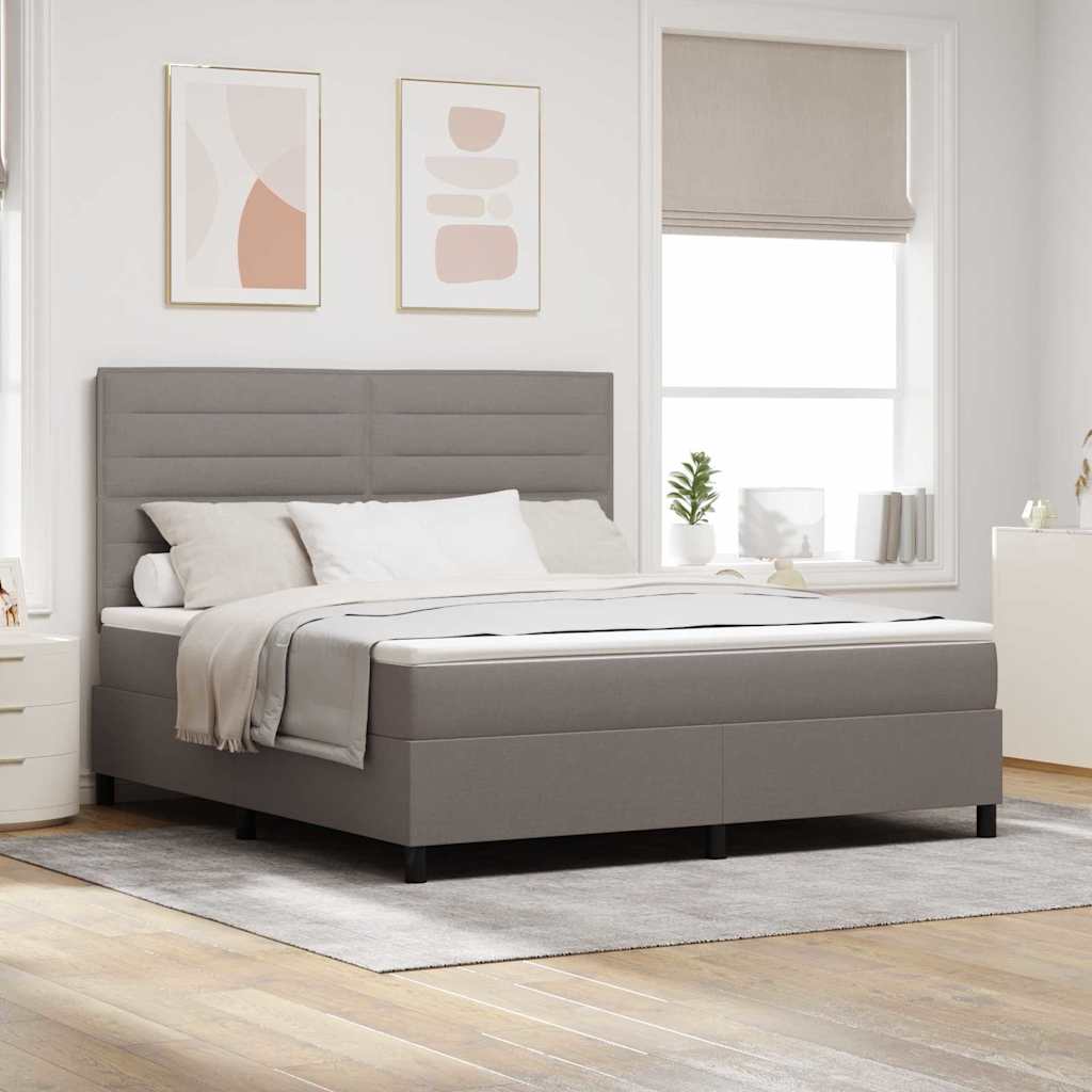 vidaXL Κρεβάτι με ελατήρια με κεφαλάρι Taupe 180 x 200 cm ύφασμα