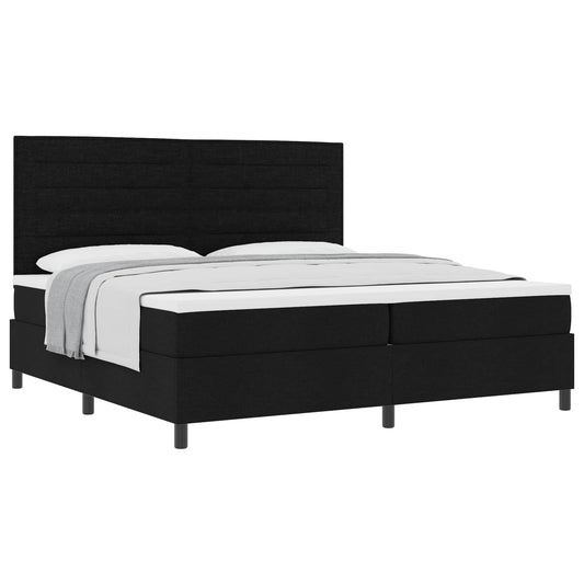 vidaXL Κρεβάτι με ελατήρια με στρώμα Μαύρο 200 x 200 cm ύφασμα