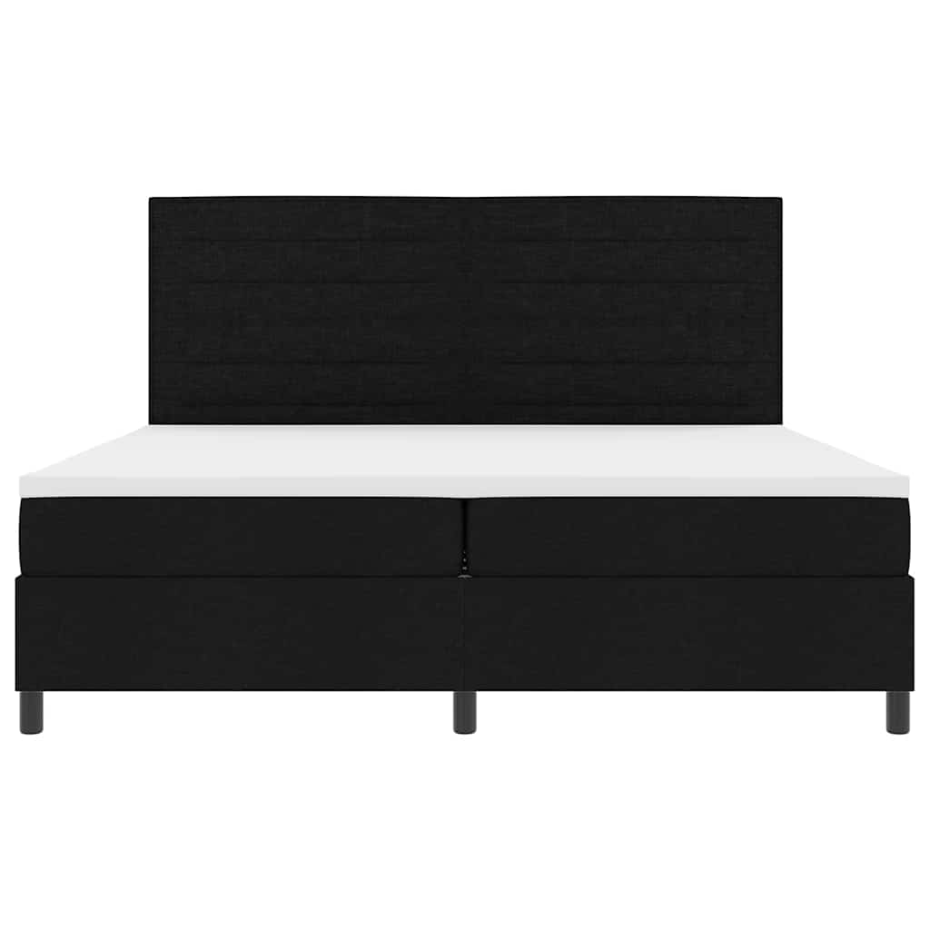 vidaXL Κρεβάτι με ελατήρια με στρώμα Μαύρο 200 x 200 cm ύφασμα