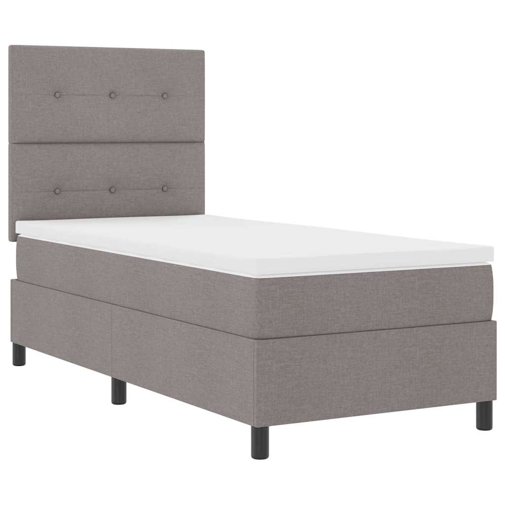 vidaXL Κρεβάτι με ελατήρια με κεφαλάρι Taupe 80 x 200 cm ύφασμα