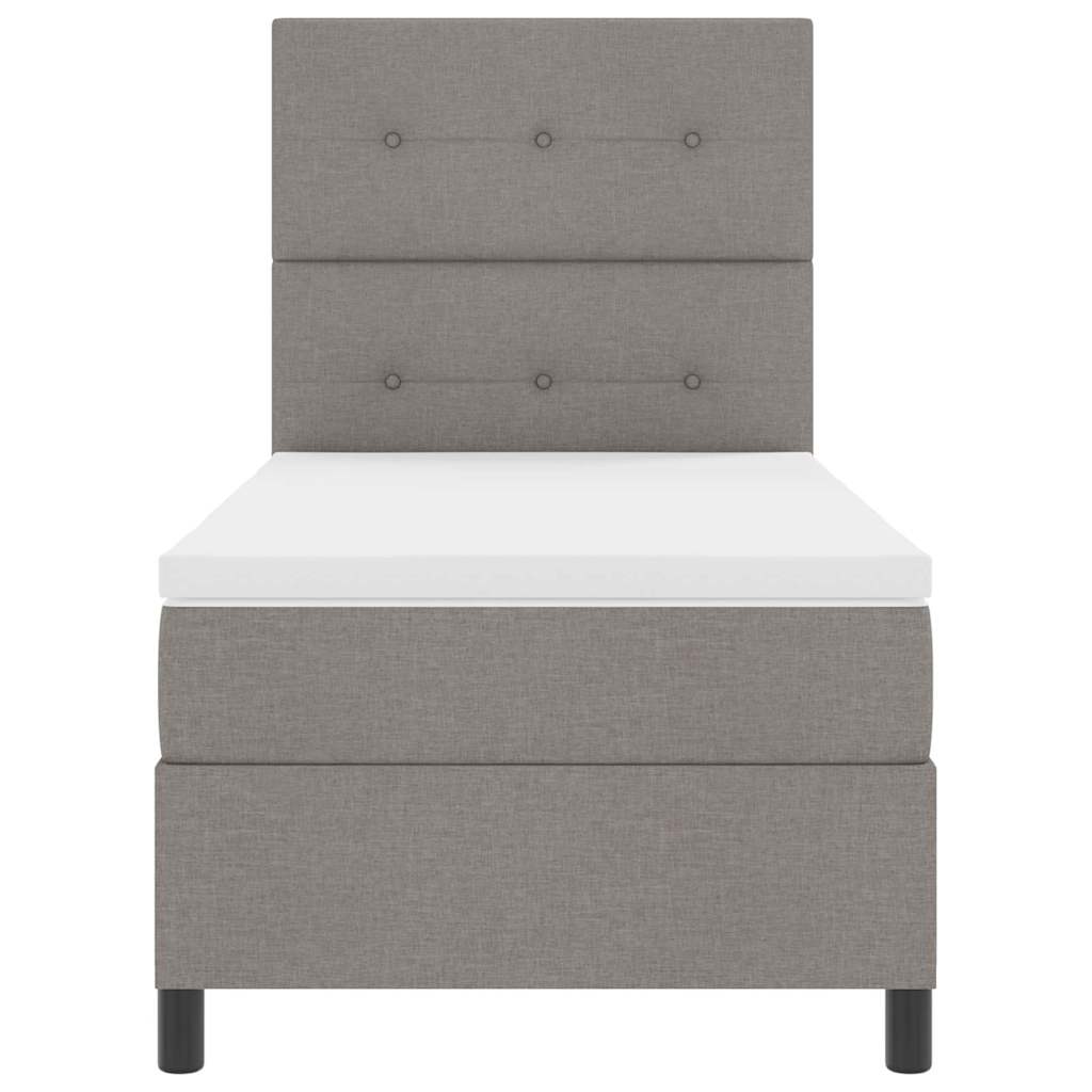 vidaXL Κρεβάτι με ελατήρια με κεφαλάρι Taupe 90 x 190 cm ύφασμα