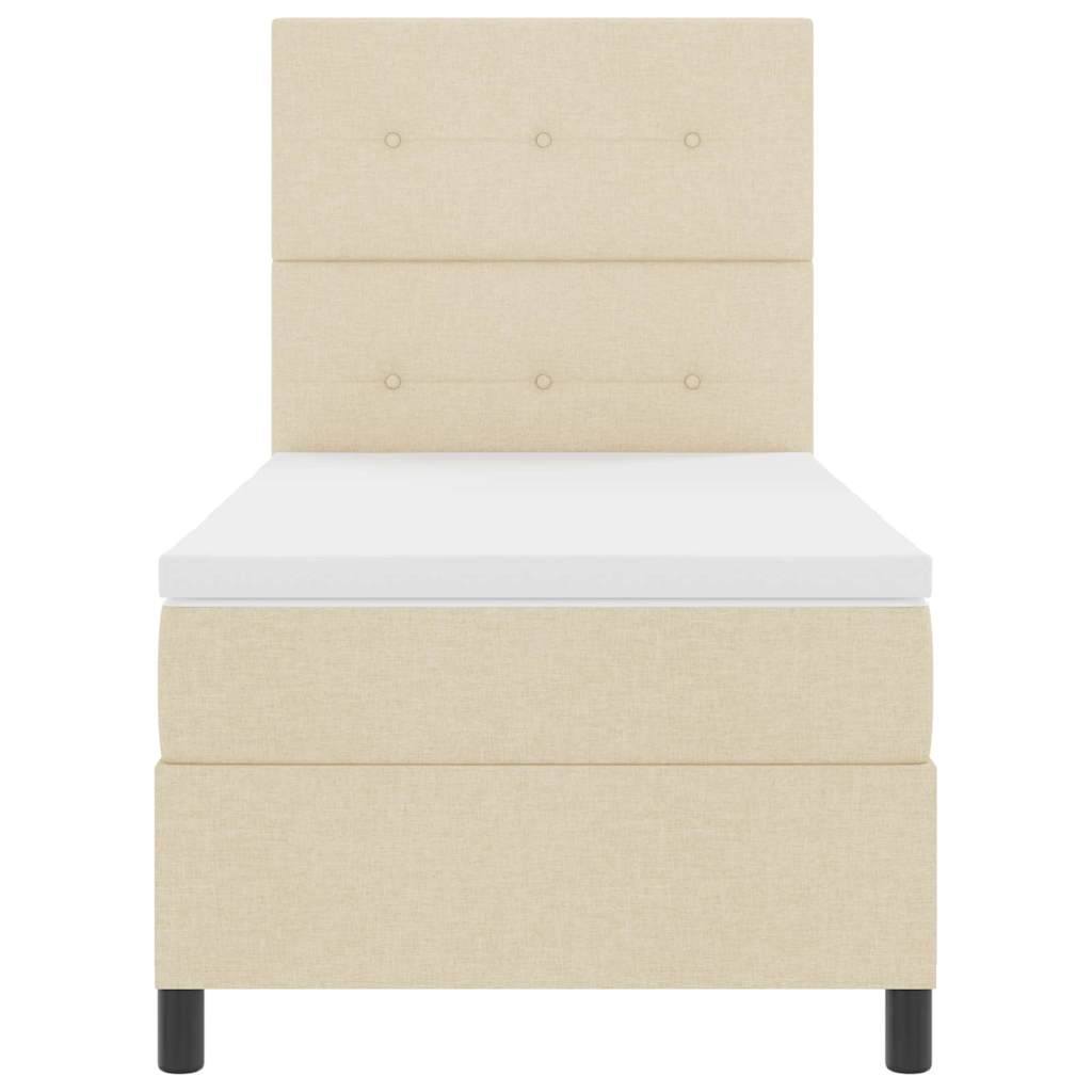 vidaXL Κρεβάτι με ελατήρια με στρώμα Κρεμ 90 x 190 cm ύφασμα