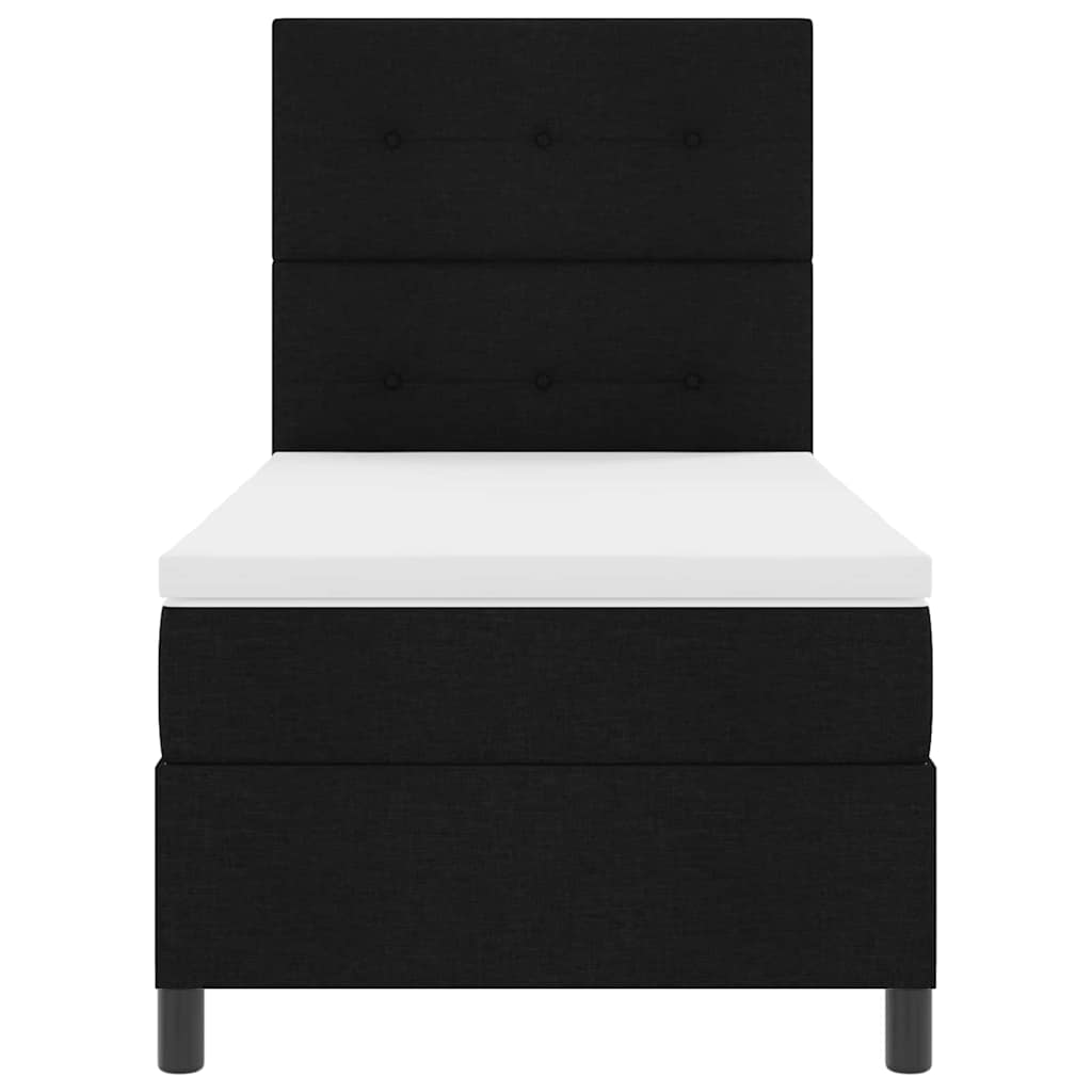 vidaXL Κρεβάτι με ελατήρια με κεφαλάρι Μαύρο 100 x 200 cm ύφασμα