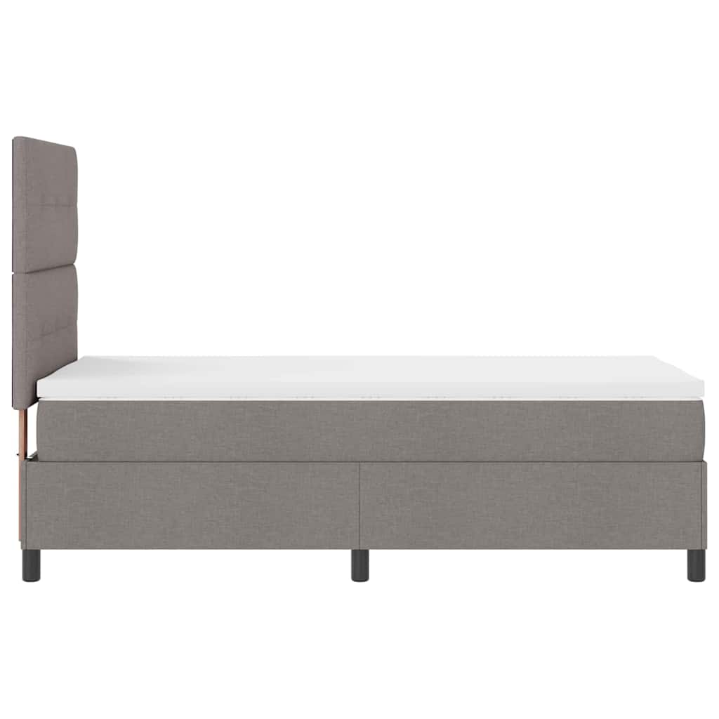 vidaXL Κρεβάτι με ελατήρια με κεφαλάρι Taupe 100 x 200 cm ύφασμα