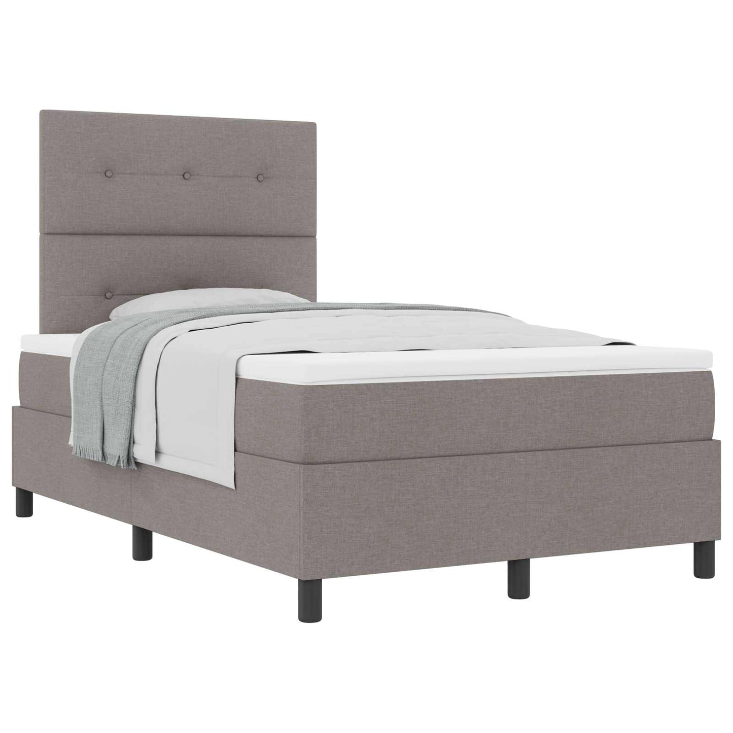 vidaXL Κρεβάτι με ελατήρια με μαξιλάρι Taupe 120 x 190 cm ύφασμα