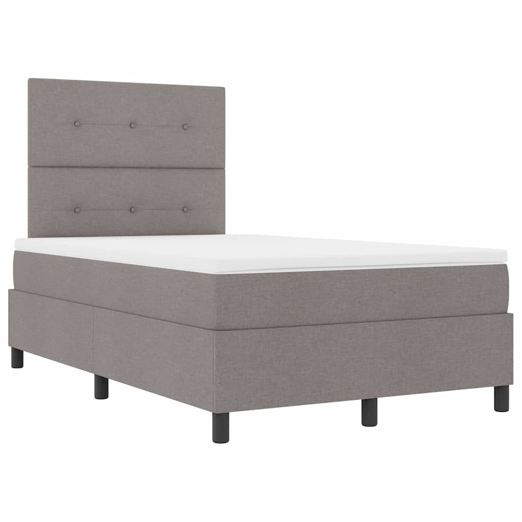 vidaXL Κρεβάτι με ελατήρια με μαξιλάρι Taupe 120 x 190 cm ύφασμα