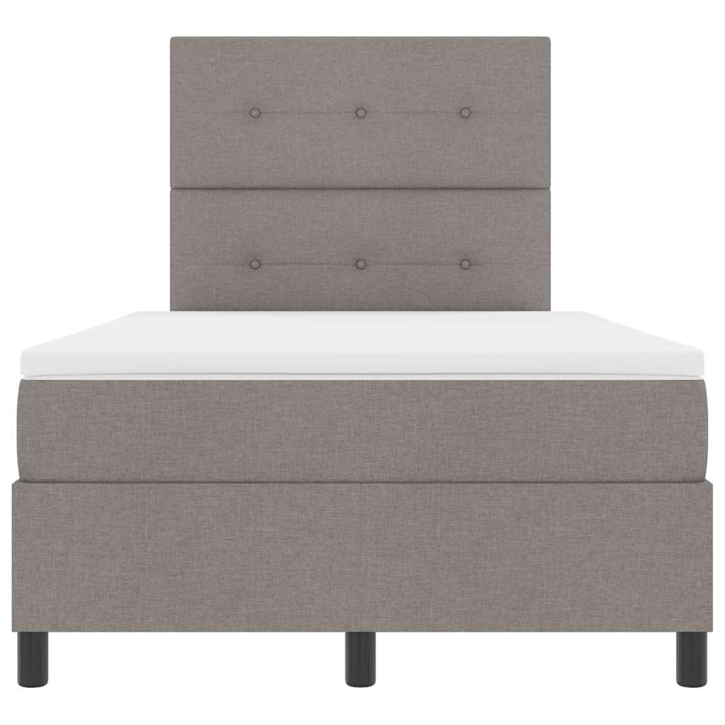 vidaXL Κρεβάτι με ελατήρια με μαξιλάρι Taupe 120 x 190 cm ύφασμα