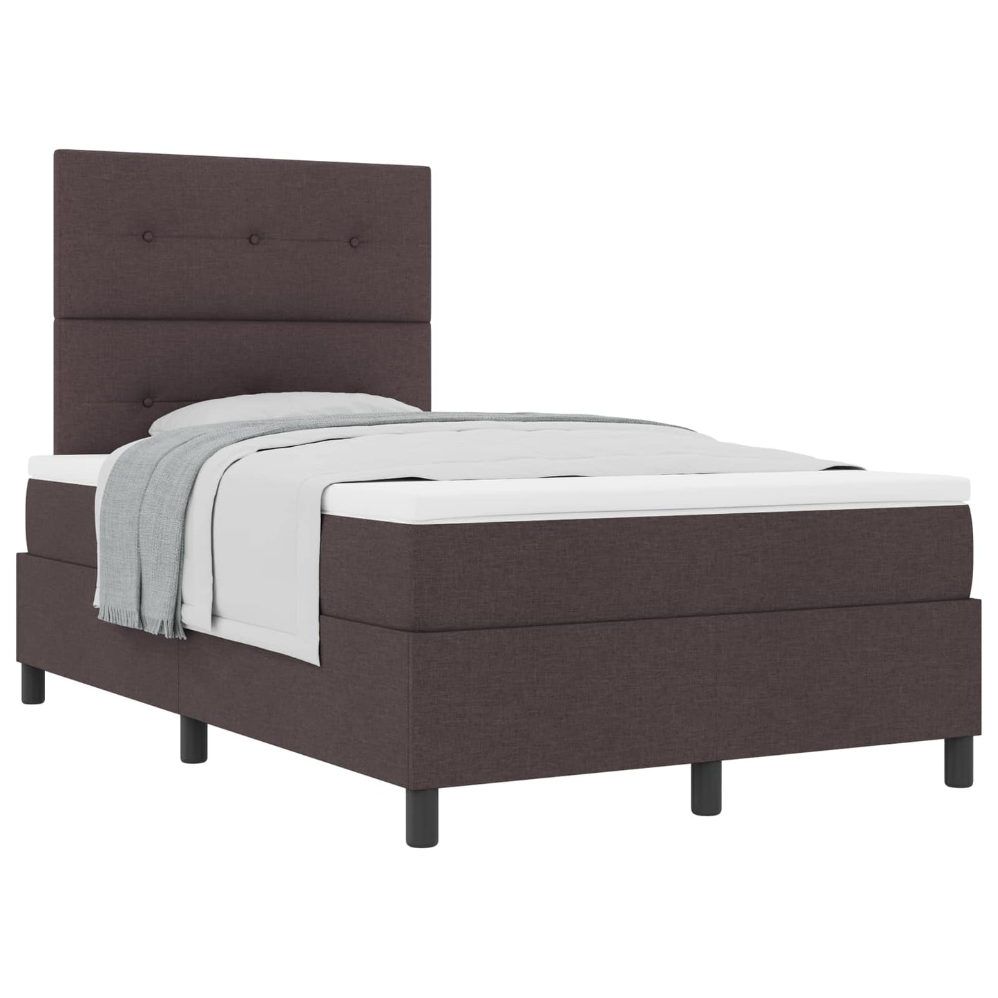 vidaXL Κρεβάτι με ελατήρια με κεφαλάρι Σκούρο Καφέ 120 x 200 cm ύφασμα