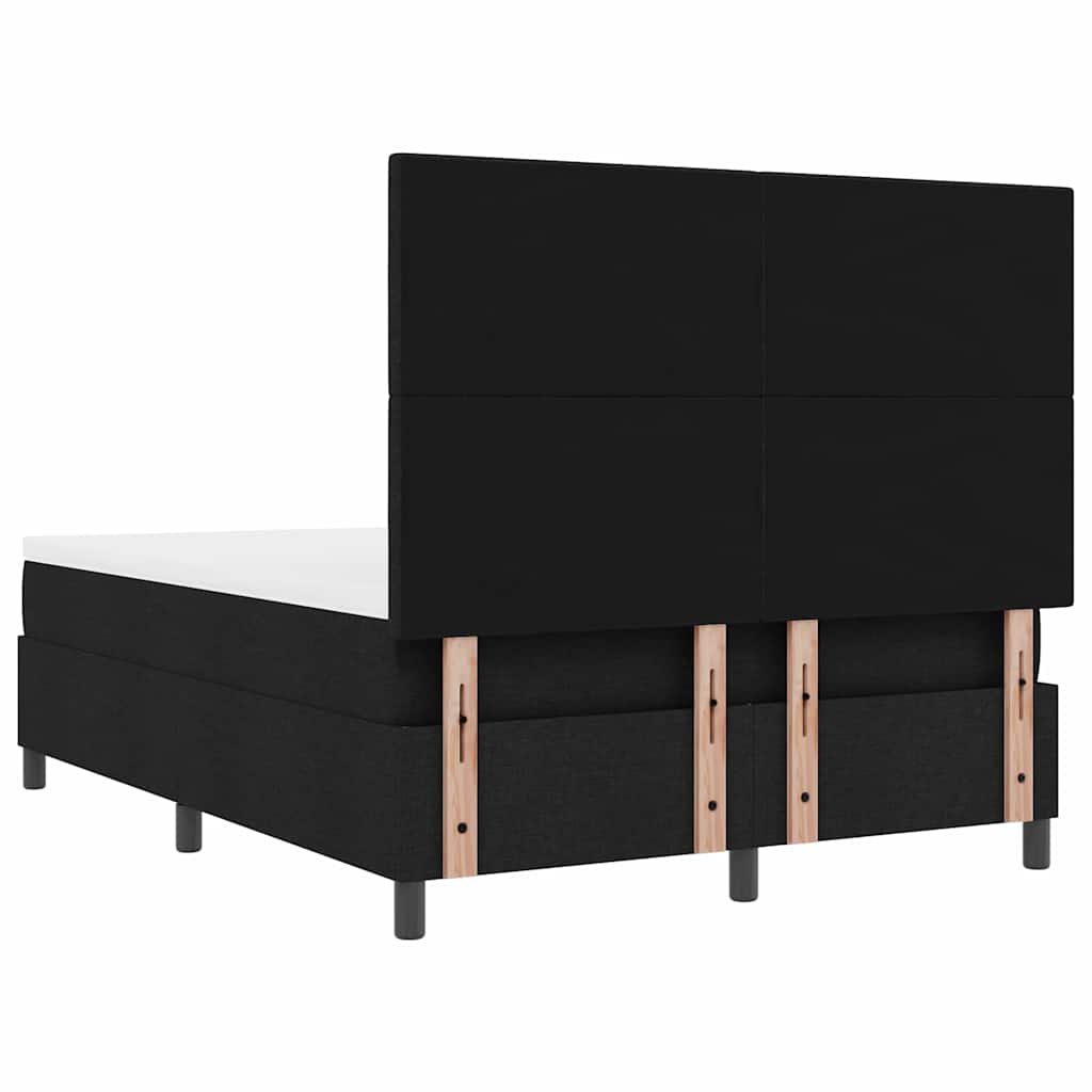 vidaXL Κρεβάτι με ελατήρια με κεφαλάρι Μαύρο 140 x 190 cm ύφασμα