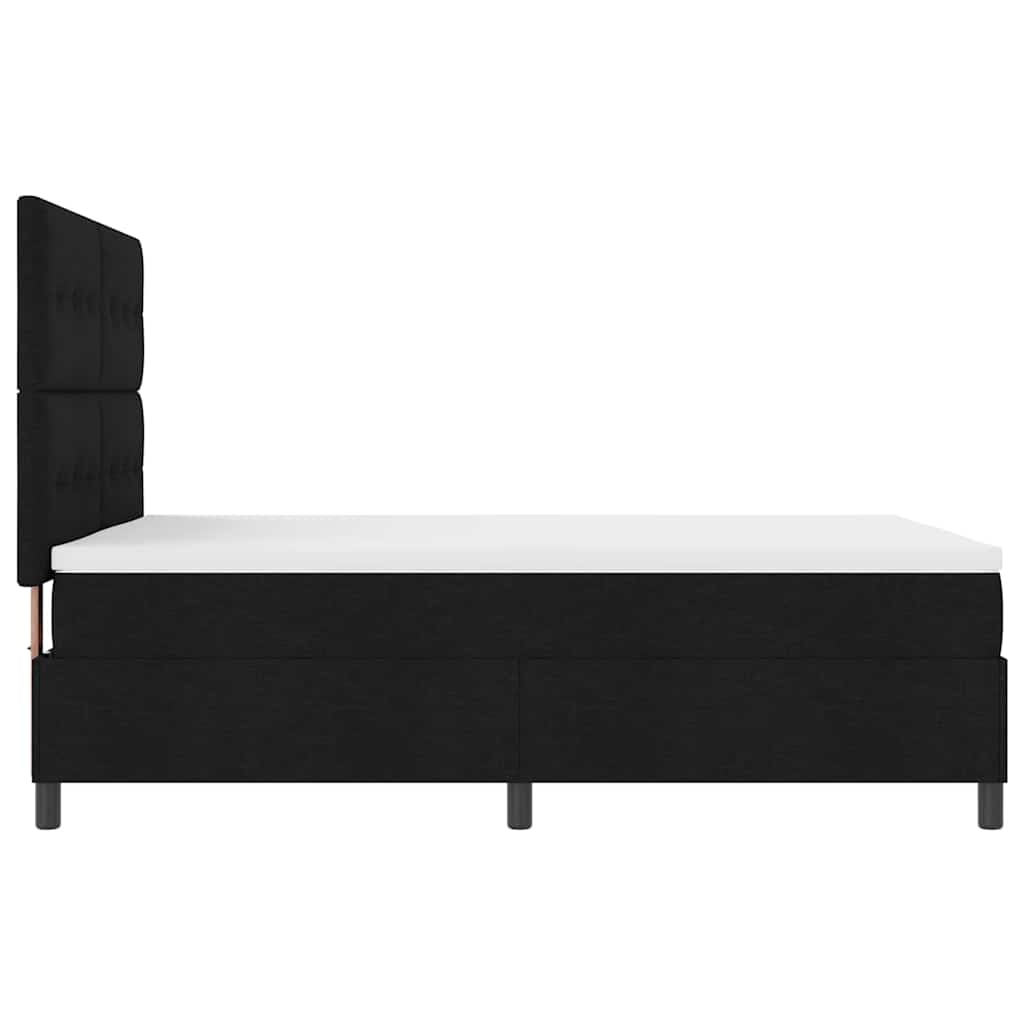 vidaXL Κρεβάτι με ελατήρια με κεφαλάρι Μαύρο 140 x 190 cm ύφασμα