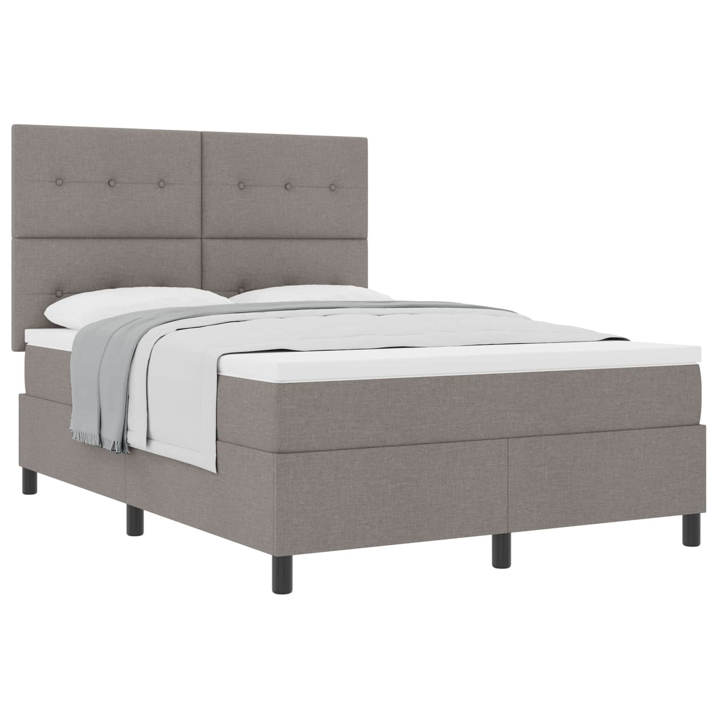 vidaXL Κρεβάτι με ελατήρια με στρώμα Taupe 140 x 190 cm ύφασμα