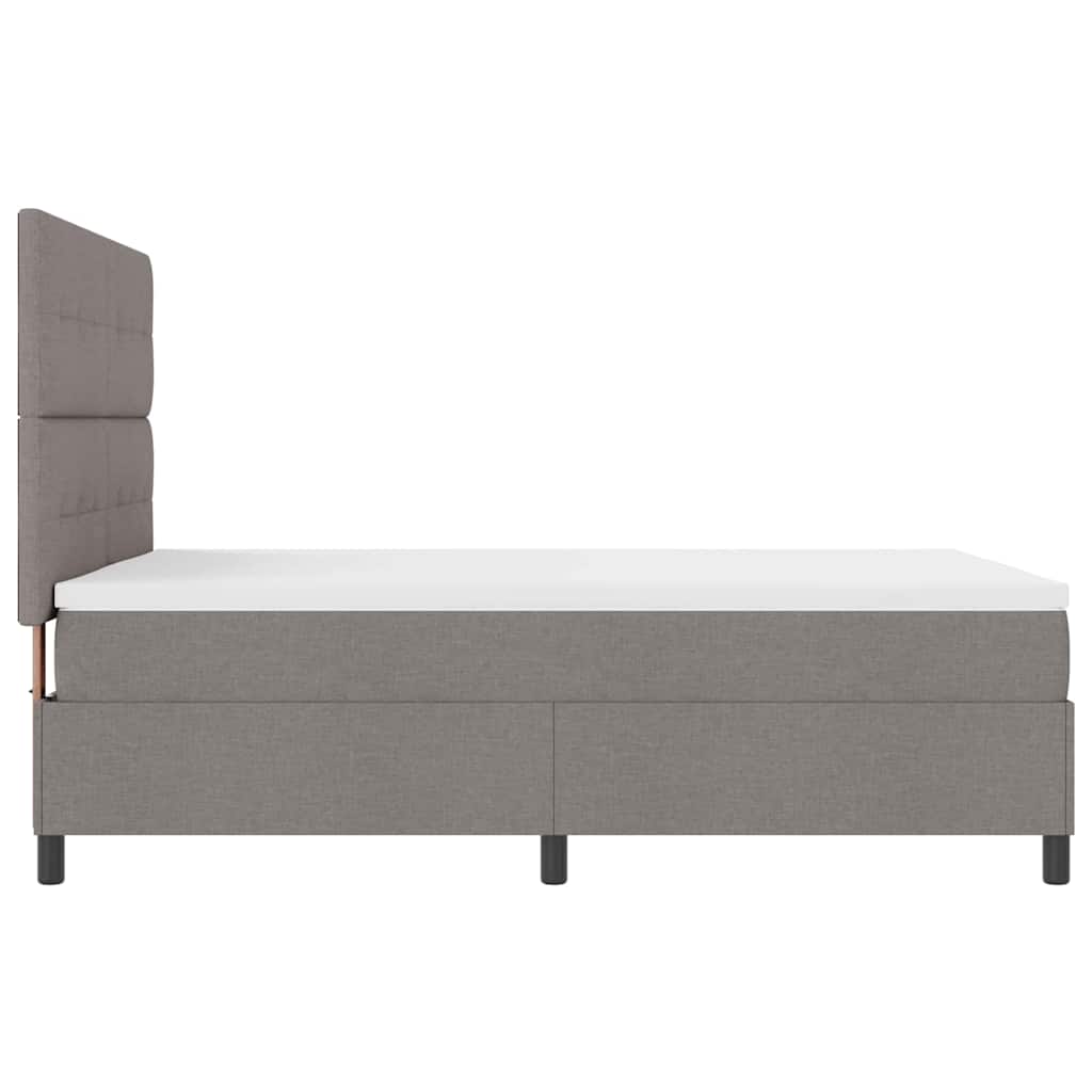 vidaXL Κρεβάτι με ελατήρια με στρώμα Taupe 140 x 190 cm ύφασμα