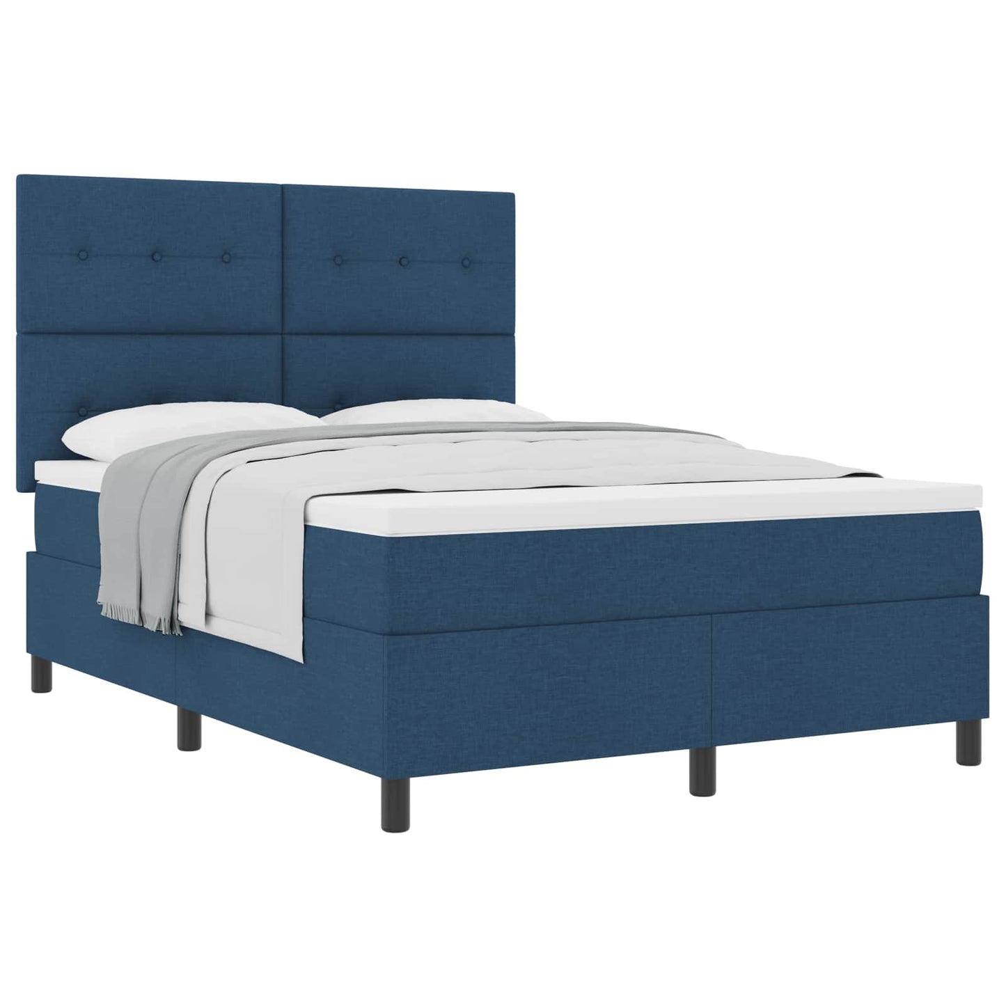 vidaXL Κρεβάτι με ελατήρια με στρώμα Μπλε 140 x 190 cm ύφασμα