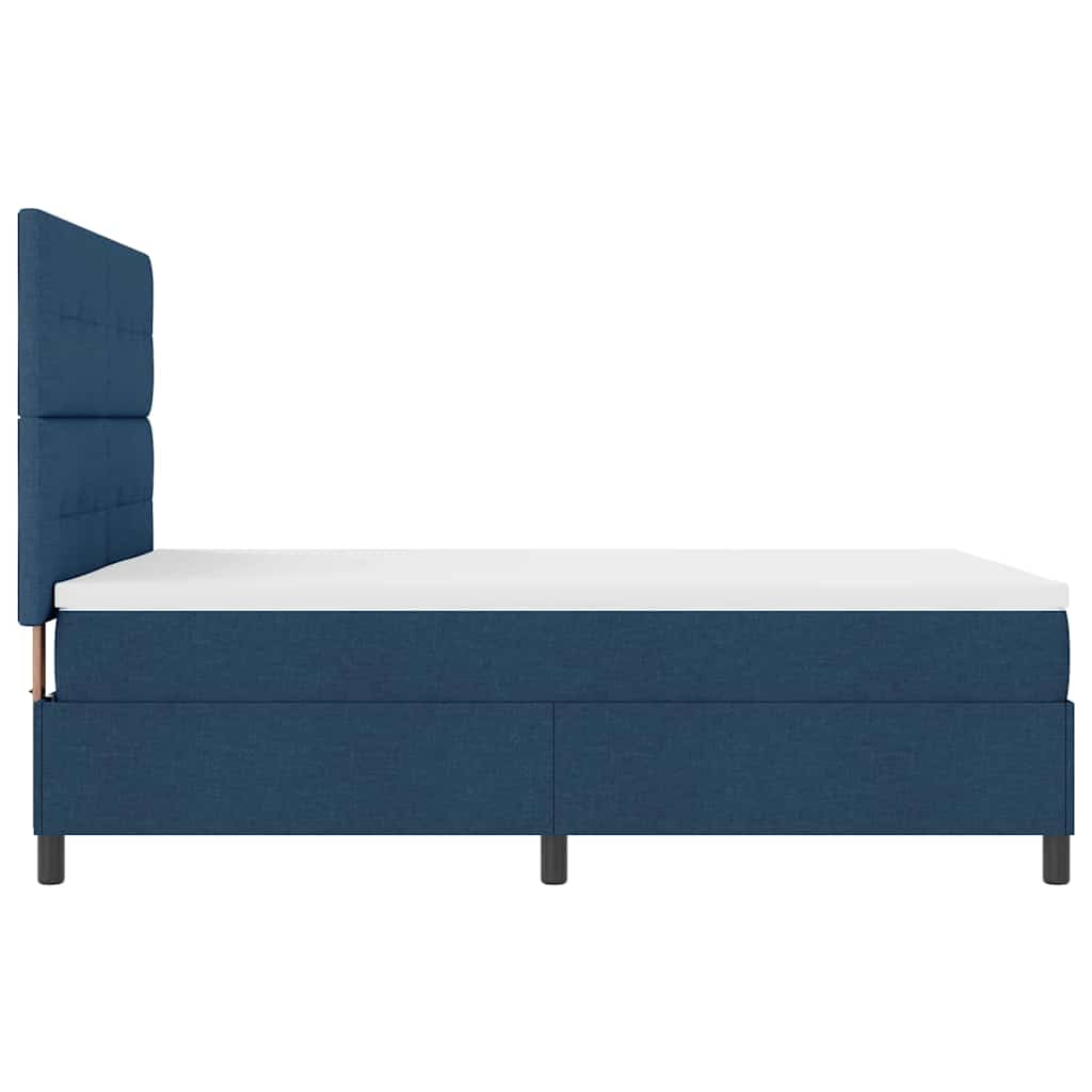 vidaXL Κρεβάτι με ελατήρια με στρώμα Μπλε 140 x 190 cm ύφασμα