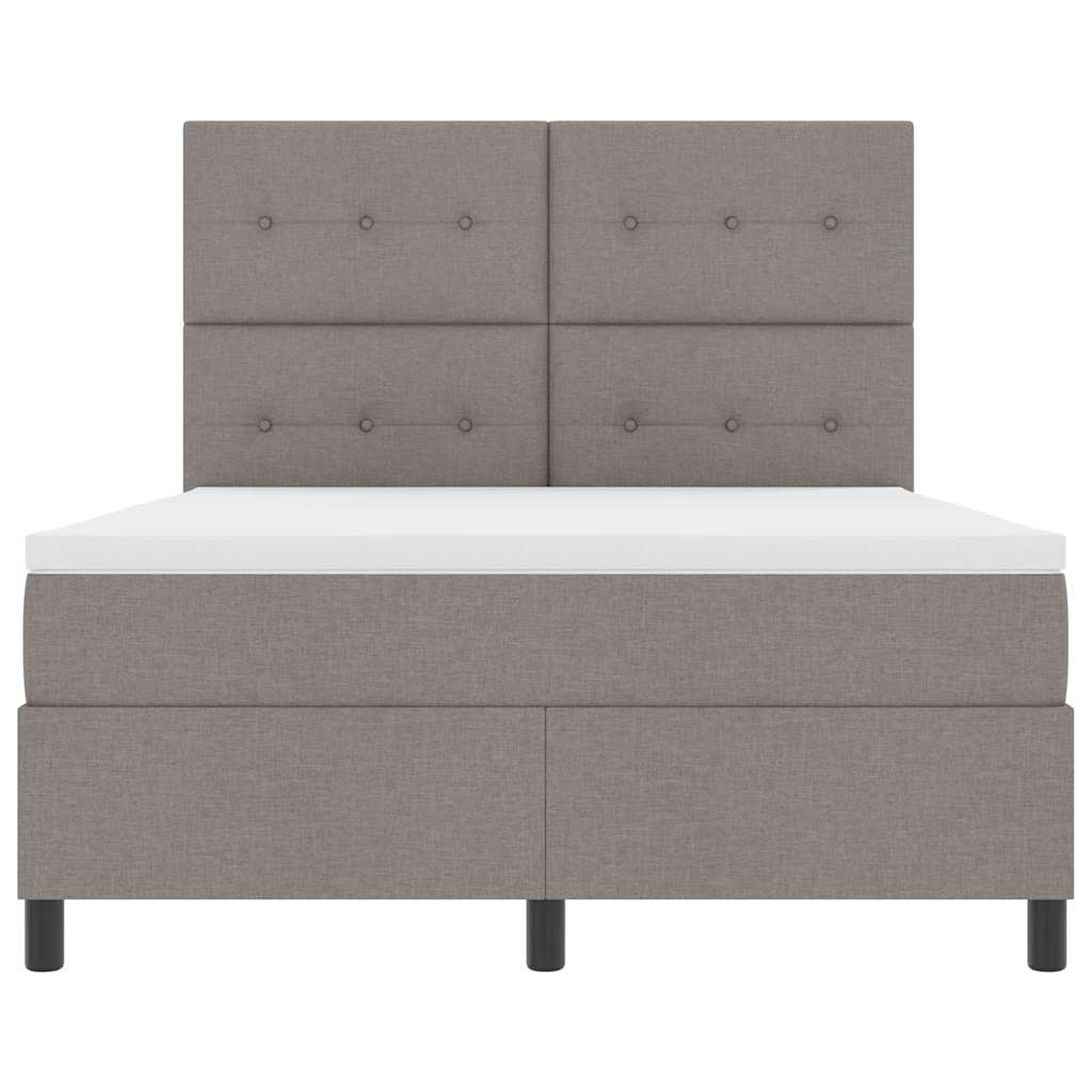 vidaXL Κρεβάτι με ελατήρια με στρώμα Taupe 160 x 200 cm ύφασμα