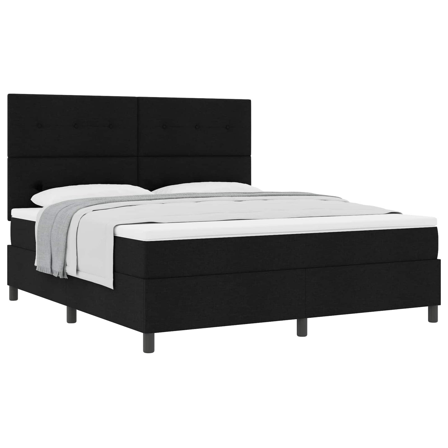 vidaXL Κρεβάτι με ελατήρια με κεφαλάρι Μαύρο 180 x 200 cm ύφασμα
