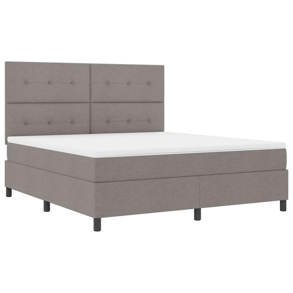 vidaXL Κρεβάτι με ελατήρια με κεφαλάρι Taupe 180 x 200 cm ύφασμα