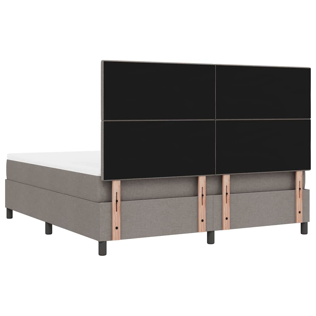vidaXL Κρεβάτι με ελατήρια με κεφαλάρι Taupe 180 x 200 cm ύφασμα