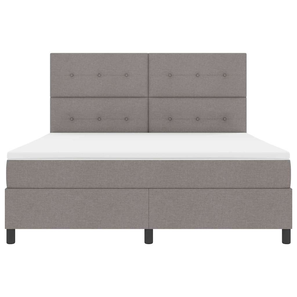 vidaXL Κρεβάτι με ελατήρια με κεφαλάρι Taupe 180 x 200 cm ύφασμα