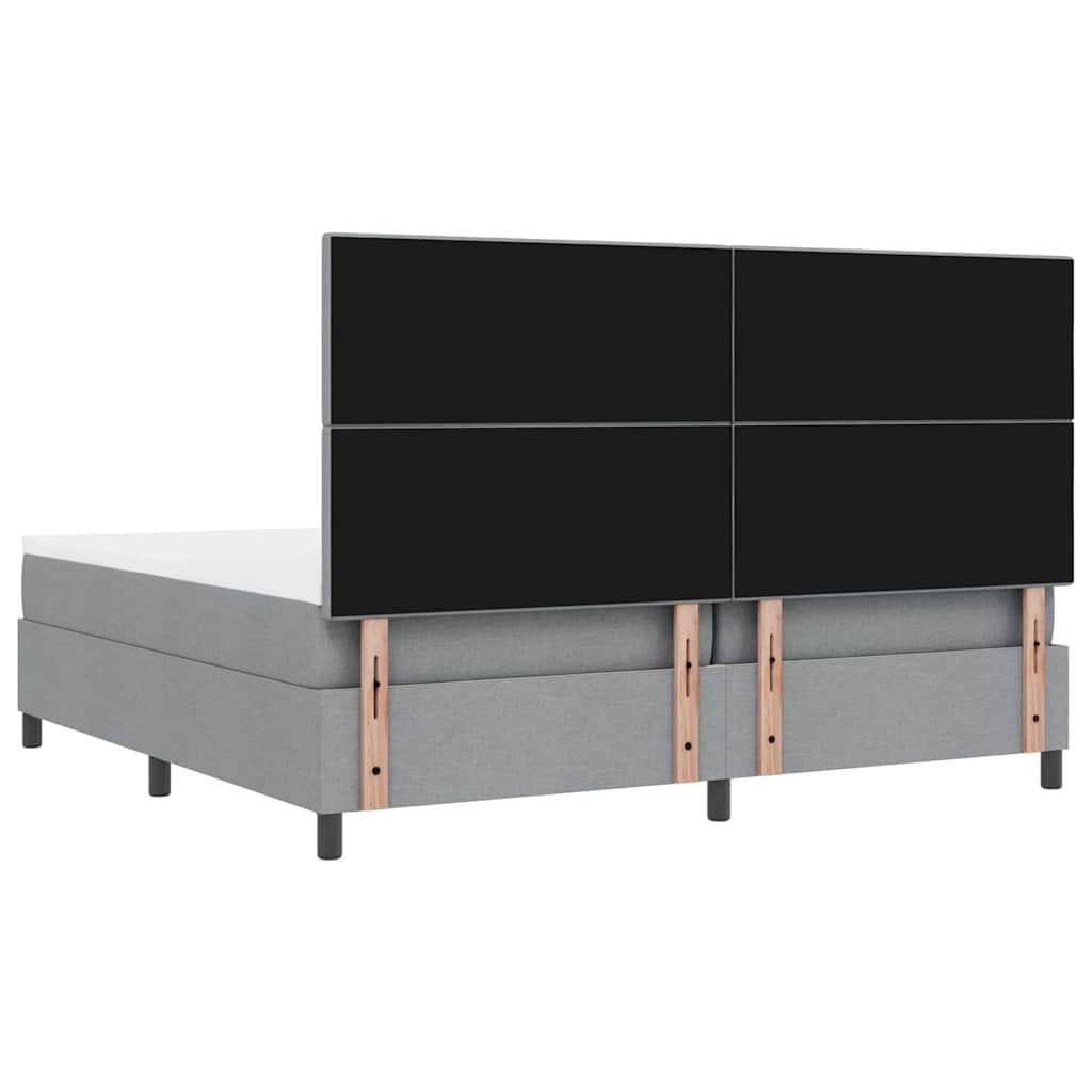 vidaXL Κρεβάτι με ελατήρια με στρώμα Ανοιχτό γκρι 200 x 200 cm ύφασμα