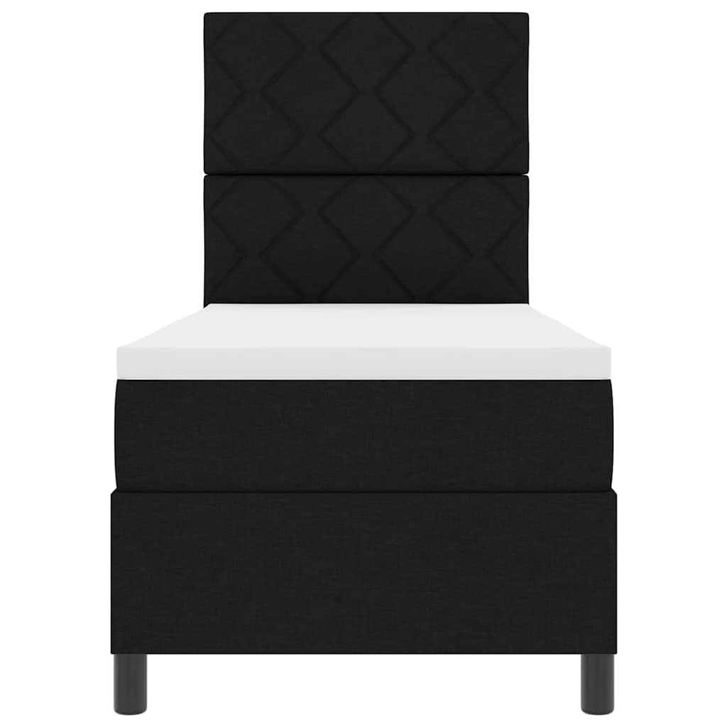 vidaXL Κρεβάτι με ελατήρια με κεφαλάρι Μαύρο 80 x 200 cm ύφασμα