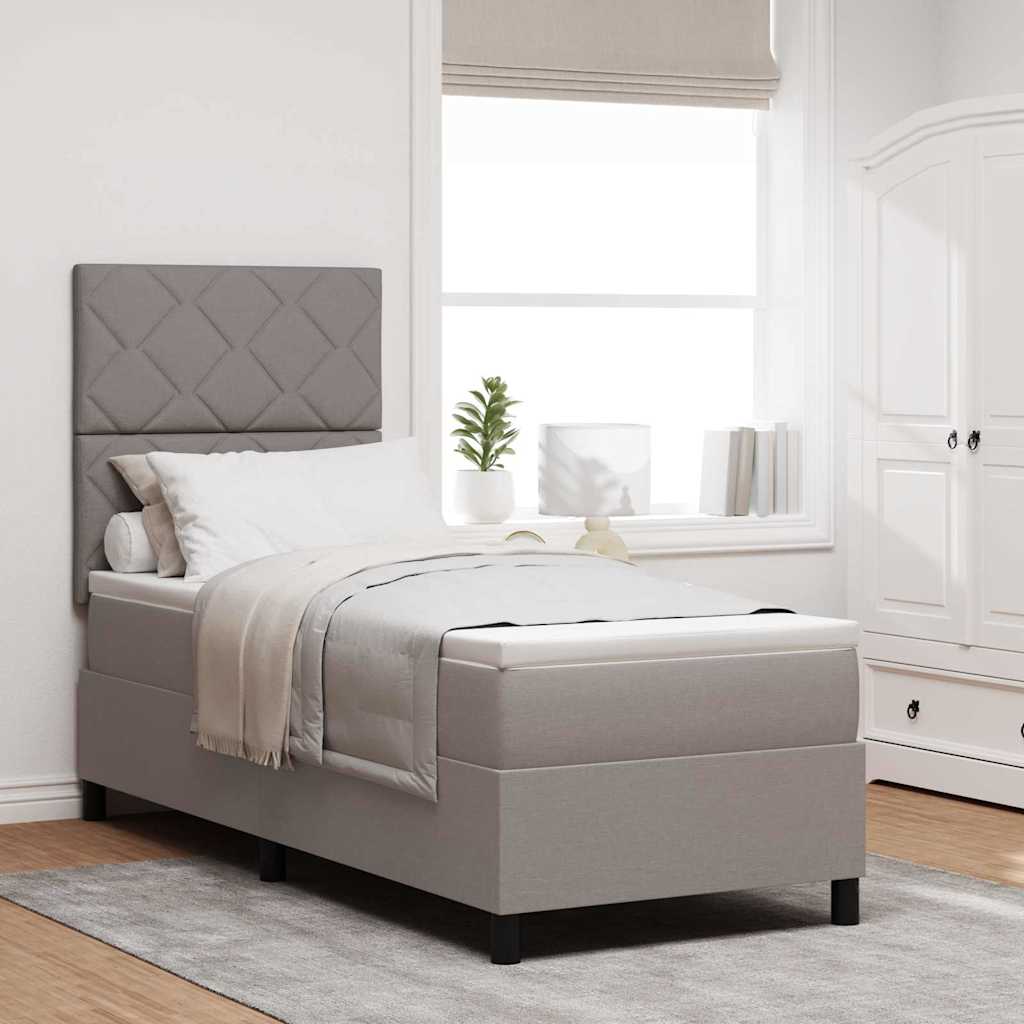vidaXL Κρεβάτι με ελατήρια με κεφαλάρι Taupe 80 x 200 cm ύφασμα