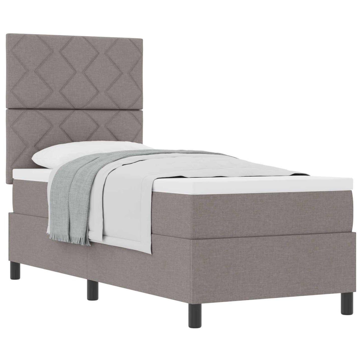 vidaXL Κρεβάτι με ελατήρια με κεφαλάρι Taupe 80 x 200 cm ύφασμα