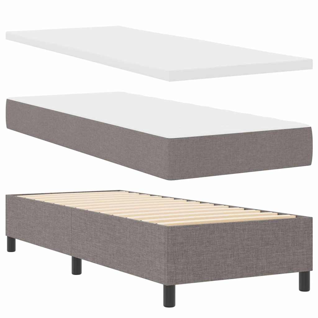 vidaXL Κρεβάτι με ελατήρια με κεφαλάρι Taupe 80 x 200 cm ύφασμα