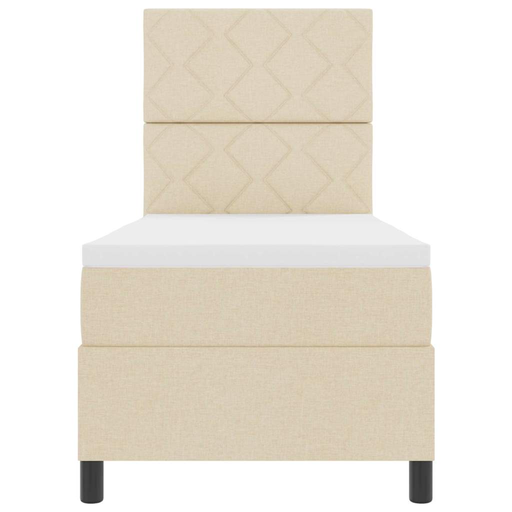 vidaXL Κρεβάτι με ελατήρια με στρώμα Κρεμ 80 x 200 cm ύφασμα