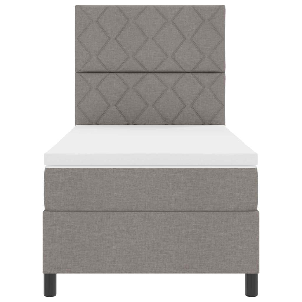 vidaXL Κρεβάτι με ελατήρια με στρώμα Taupe 100 x 200 cm ύφασμα