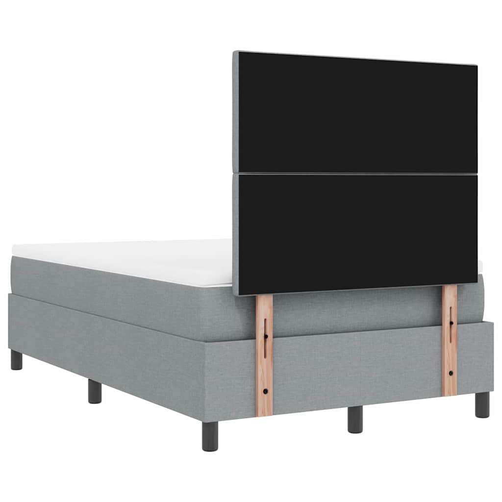 vidaXL Κρεβάτι με ελατήρια Ανοιχτό γκρι 120 x 200 cm ύφασμα