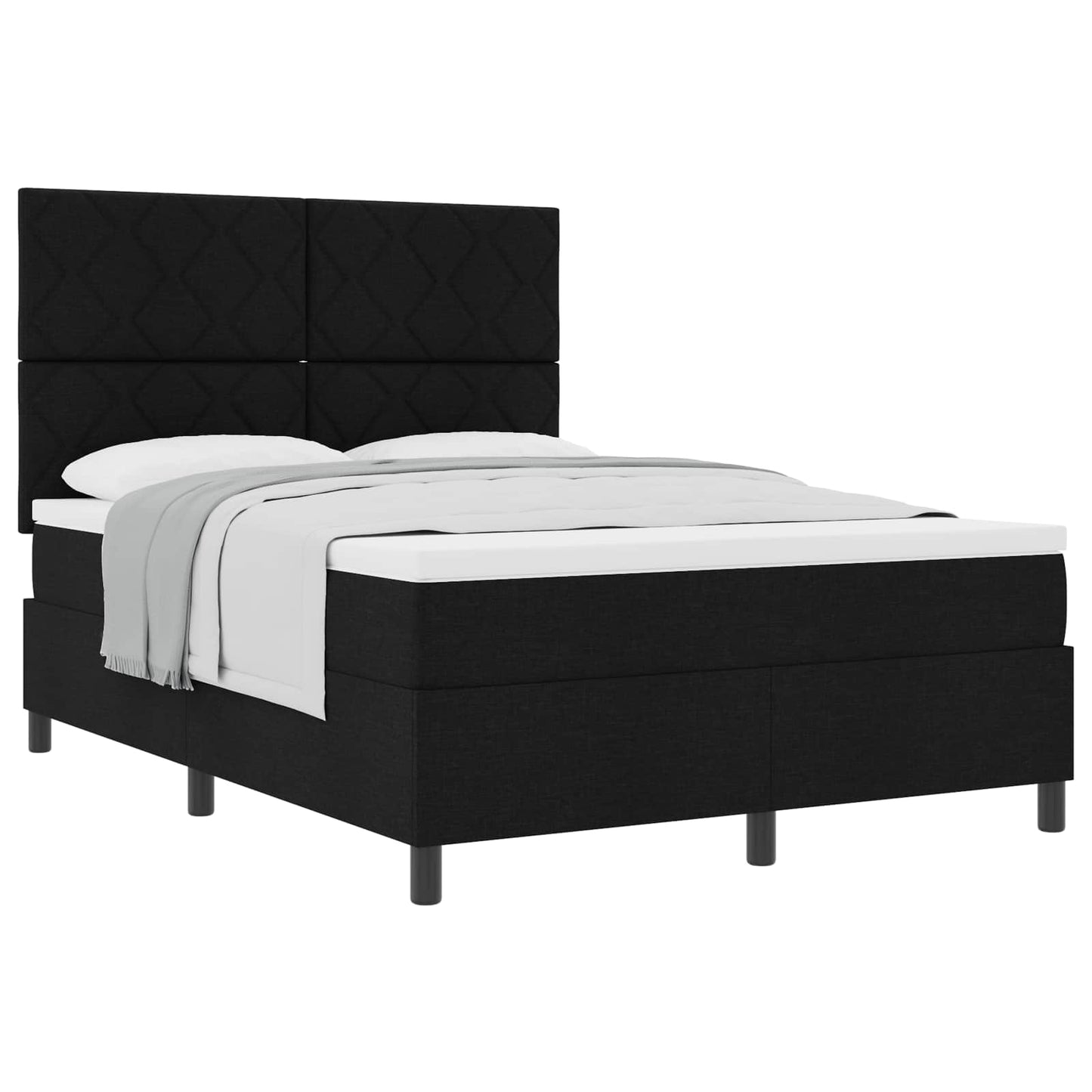 vidaXL Κρεβάτι με ελατήρια με κεφαλάρι Μαύρο 160 x 200 cm ύφασμα