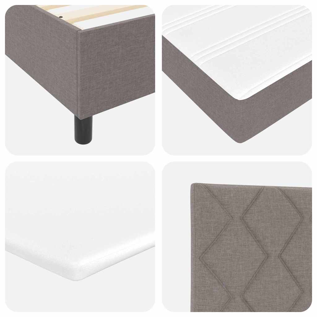 vidaXL Κρεβάτι με ελατήρια με κεφαλάρι Taupe 180 x 200 cm ύφασμα