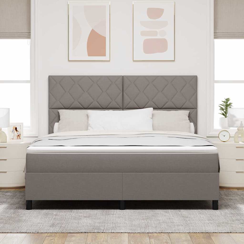 vidaXL Κρεβάτι με ελατήρια με κεφαλάρι Taupe 180 x 200 cm ύφασμα