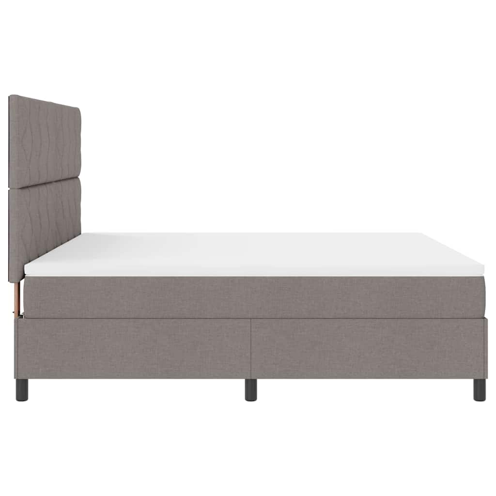 vidaXL Κρεβάτι με ελατήρια με κεφαλάρι Taupe 180 x 200 cm ύφασμα