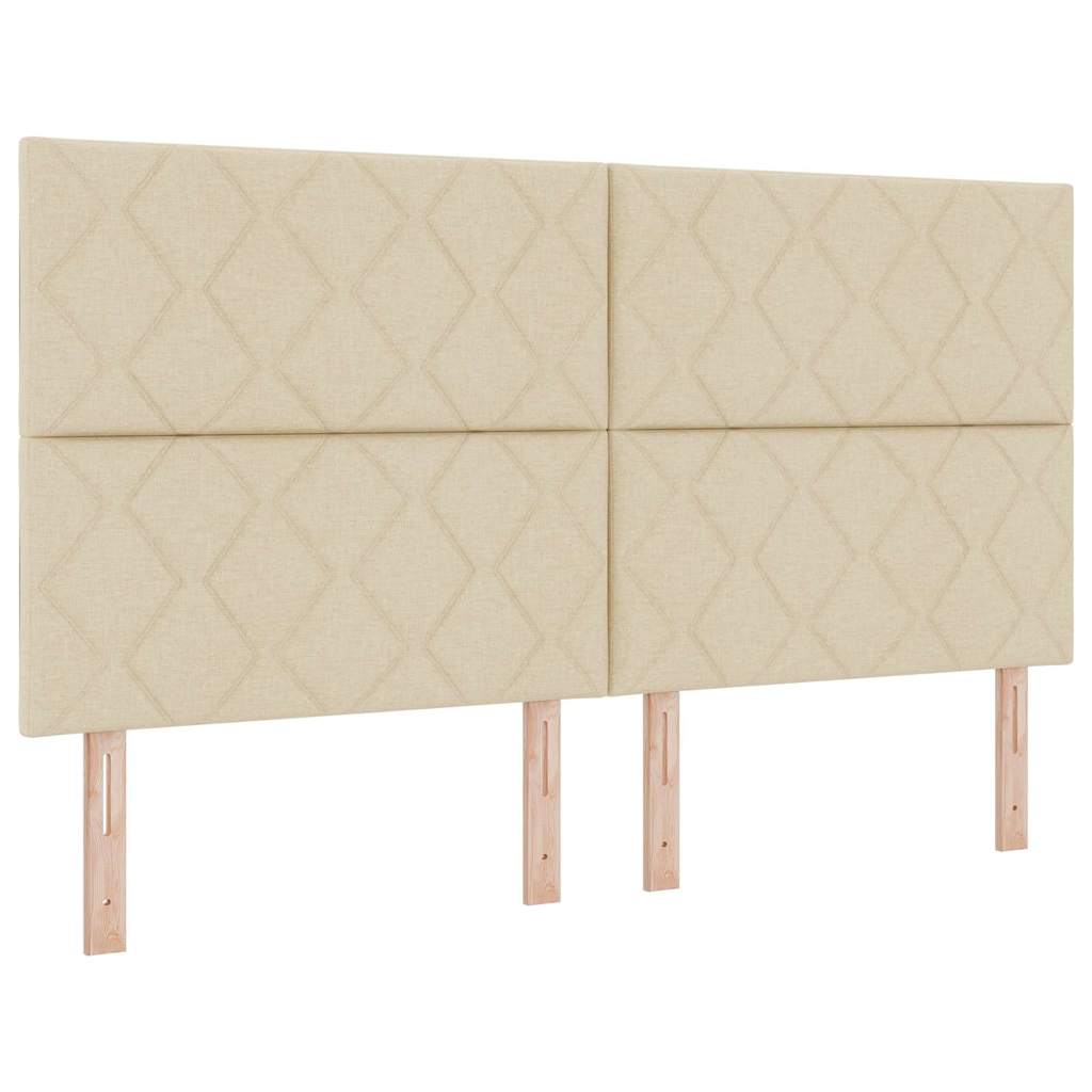 vidaXL Κρεβάτι με ελατήρια με κεφαλάρι Κρεμ 180 x 200 cm ύφασμα
