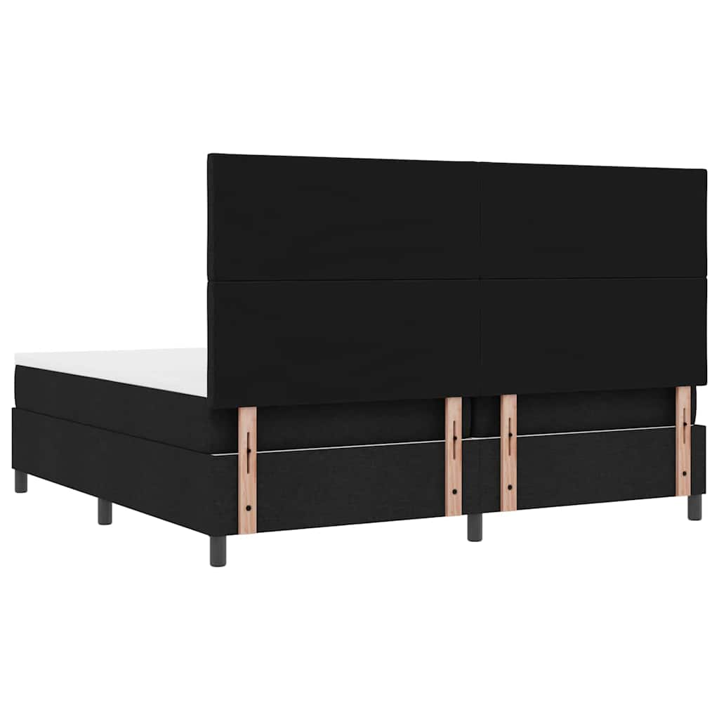 vidaXL Κρεβάτι με ελατήρια με κεφαλάρι Μαύρο 200 x 200 cm ύφασμα