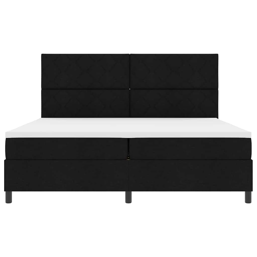 vidaXL Κρεβάτι με ελατήρια με κεφαλάρι Μαύρο 200 x 200 cm ύφασμα