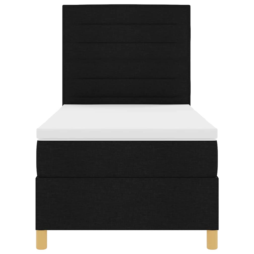vidaXL Κρεβάτι με ελατήρια με στρώμα Μαύρο 90 x 200 cm ύφασμα