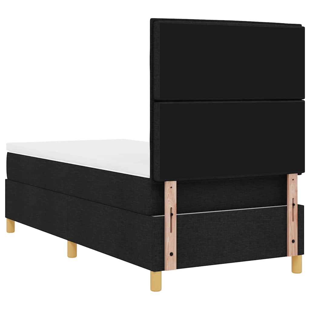 vidaXL Κρεβάτι με ελατήρια με στρώμα Μαύρο 100 x 200 cm ύφασμα