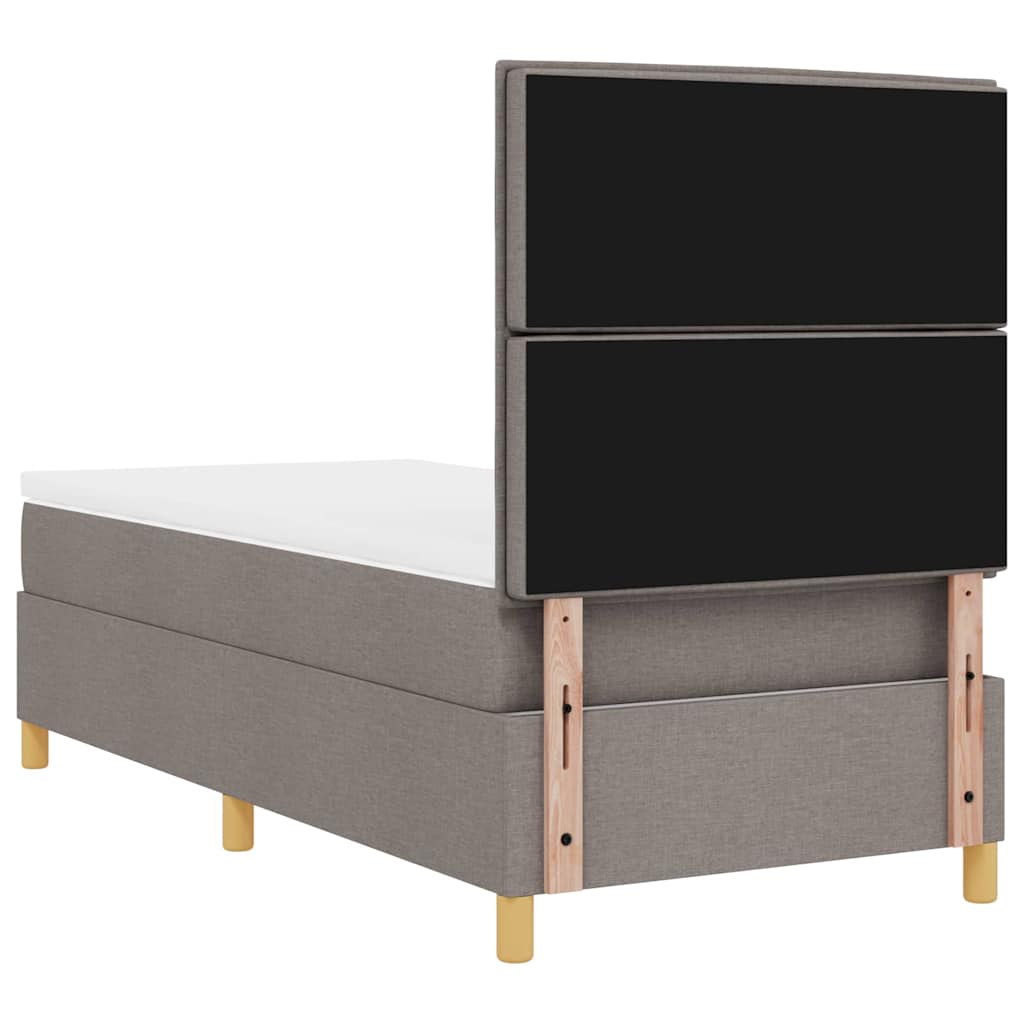 vidaXL Κρεβάτι με ελατήρια με στρώμα Taupe 100 x 200 cm ύφασμα