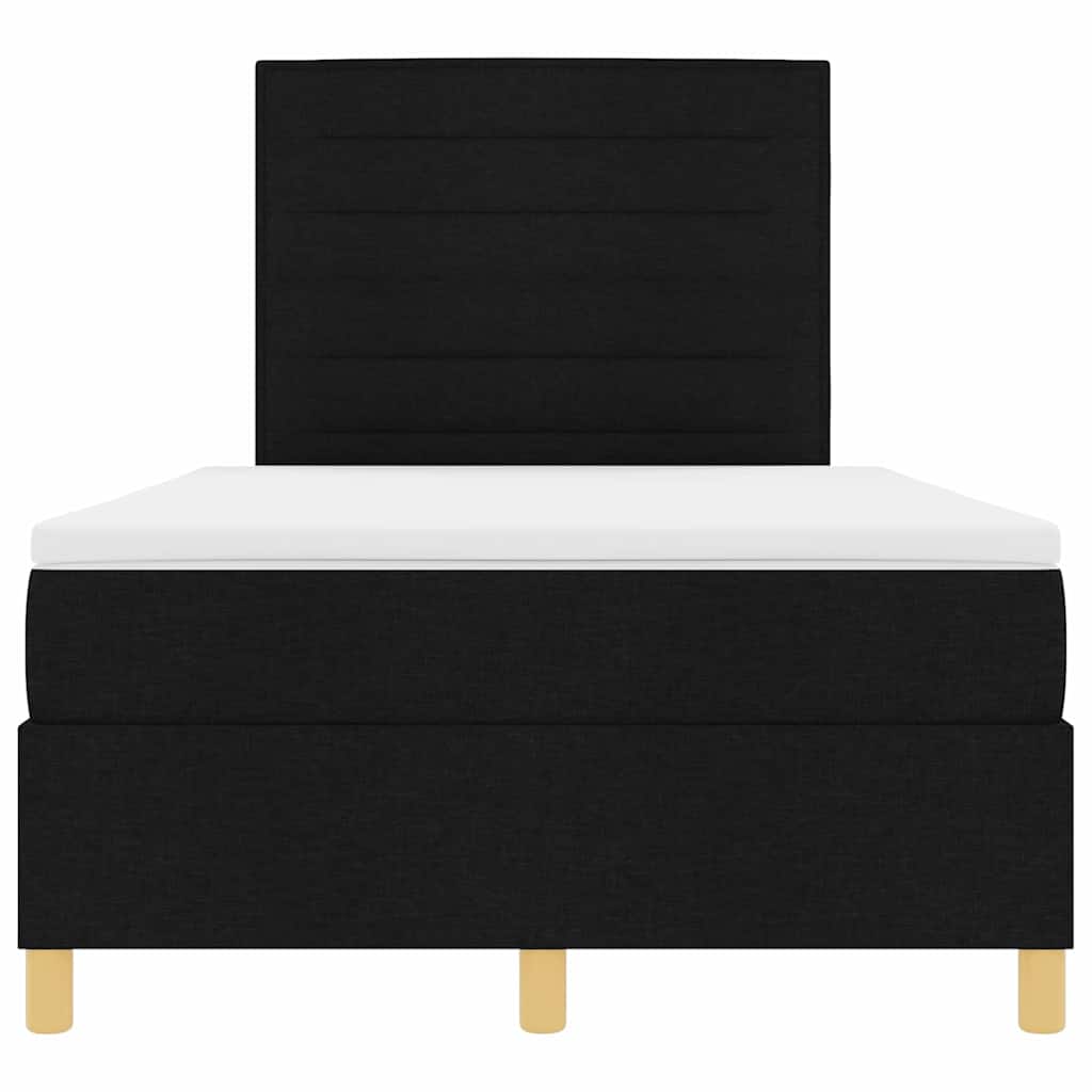 vidaXL Κρεβάτι με ελατήρια με στρώμα Μαύρο 120 x 190 cm ύφασμα