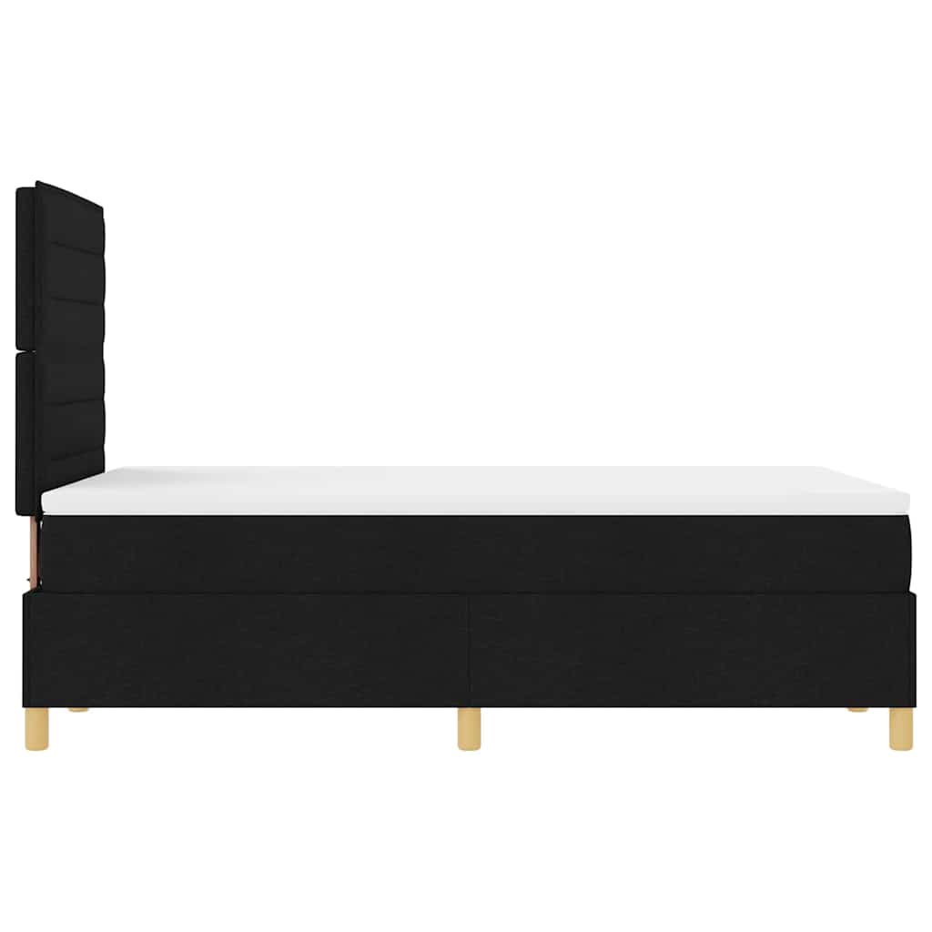 vidaXL Κρεβάτι με ελατήρια με στρώμα Μαύρο 120 x 190 cm ύφασμα