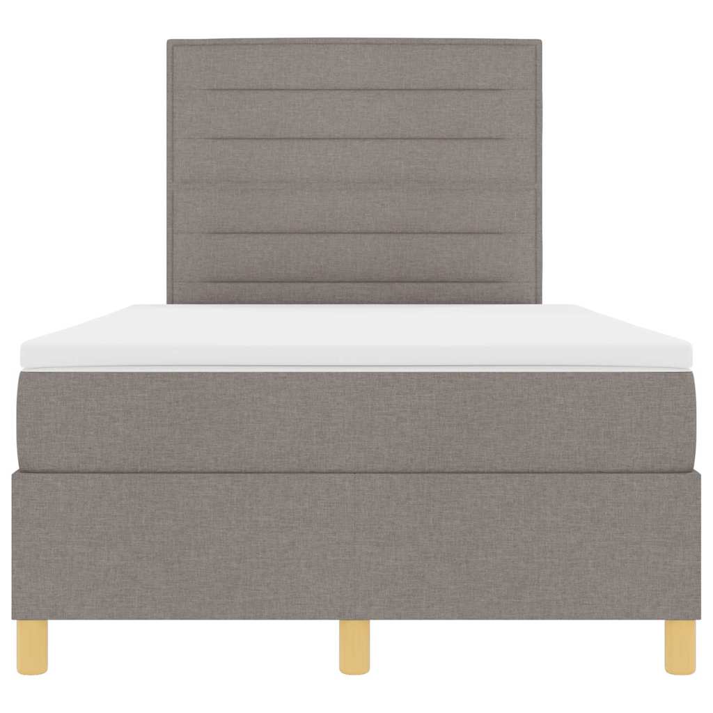 vidaXL Κρεβάτι με ελατήρια με στρώμα Taupe 120 x 190 cm ύφασμα