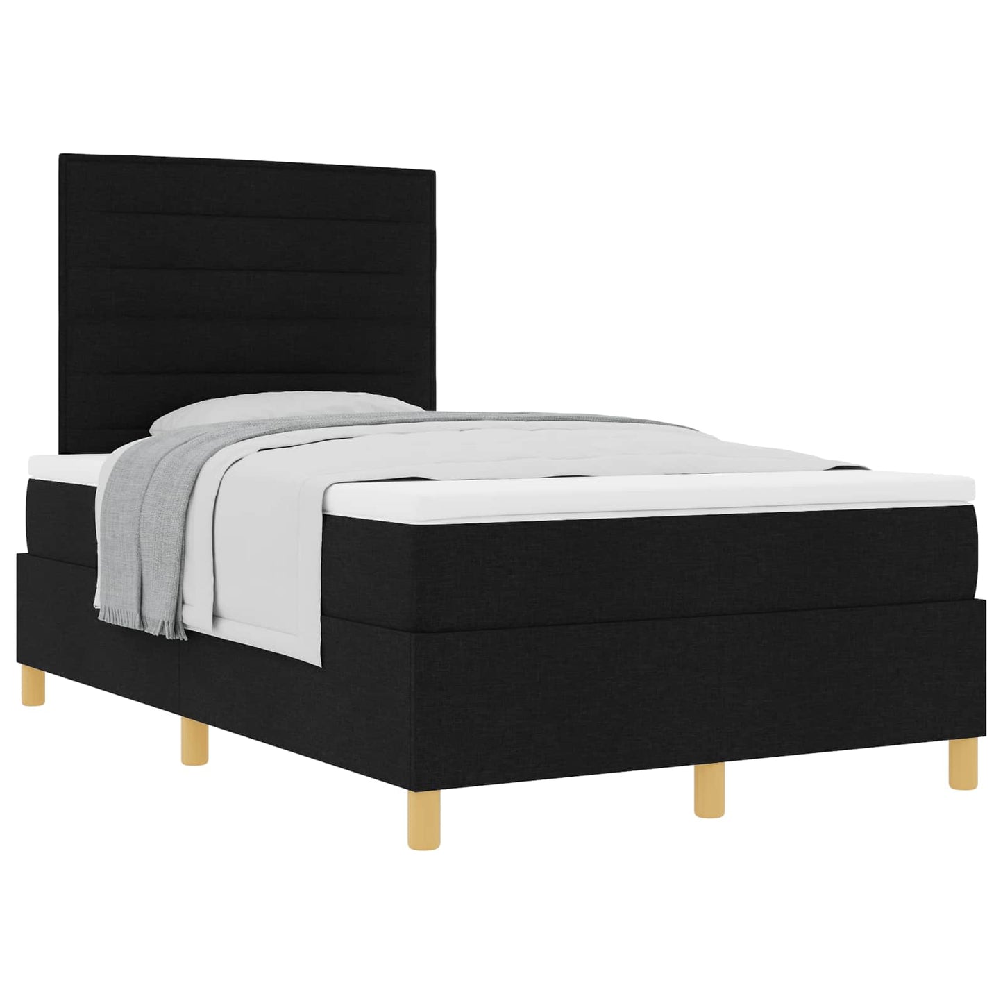 vidaXL Κρεβάτι με ελατήρια με στρώμα Μαύρο 120 x 200 cm ύφασμα